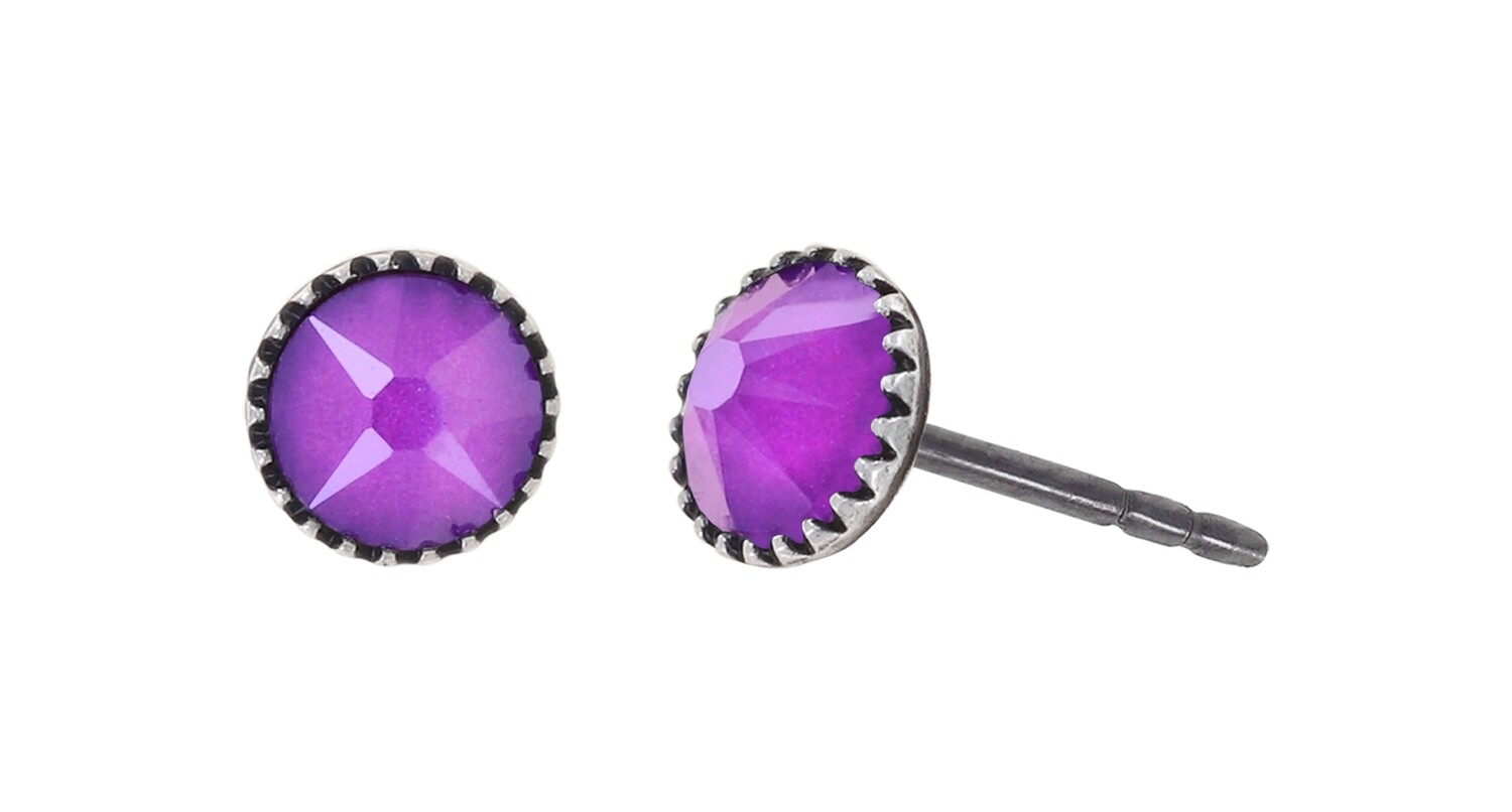 Konplott Ohrstecker "Black Jack" lila crystal electric violet