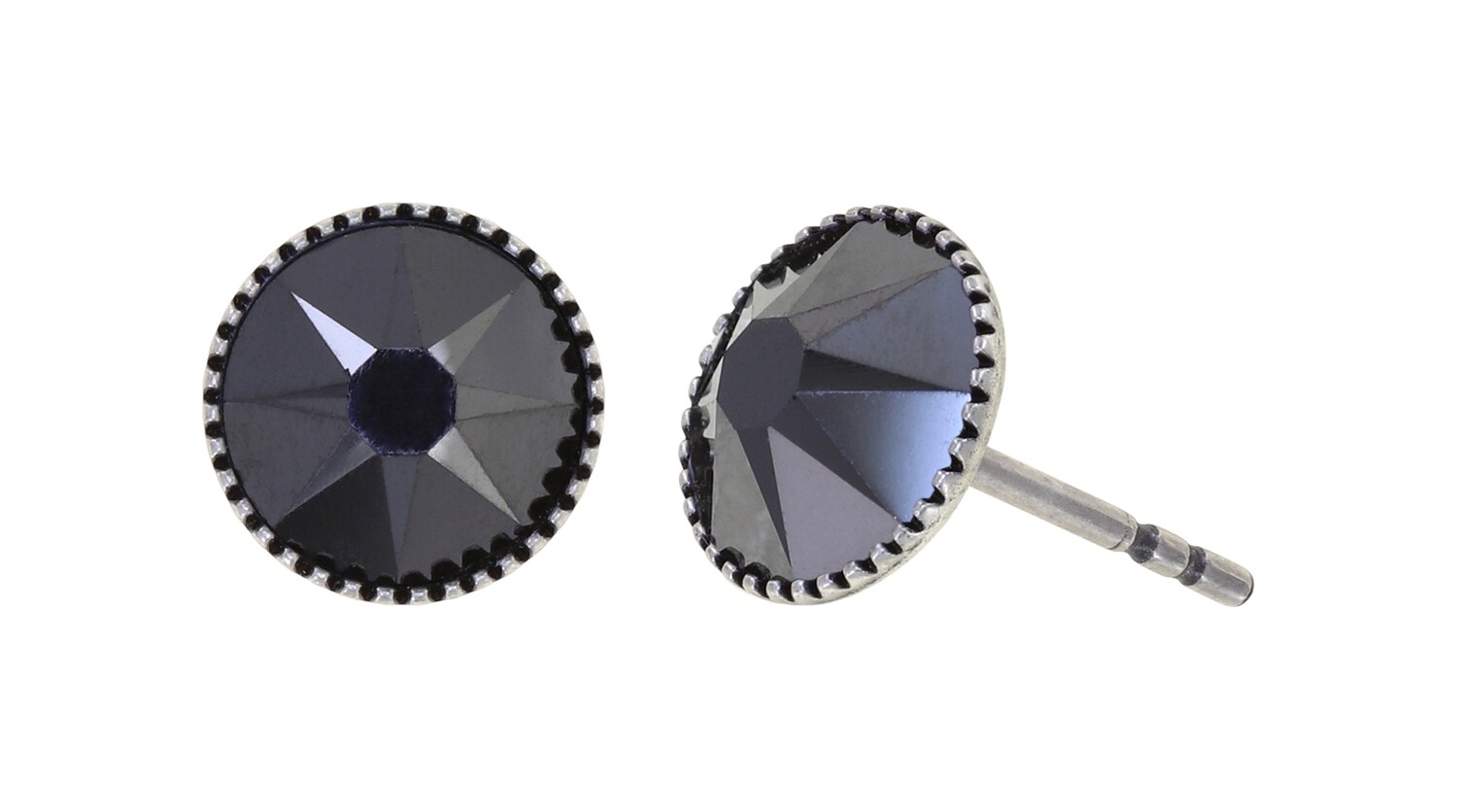 Konplott Ohrstecker "Black Jack" black jet hematite
