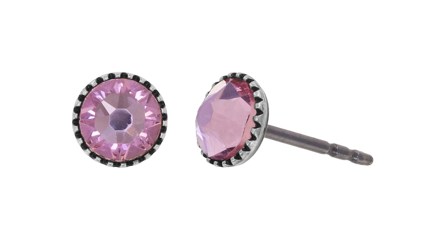 Konplott Ohrstecker "Black Jack" pink light rose