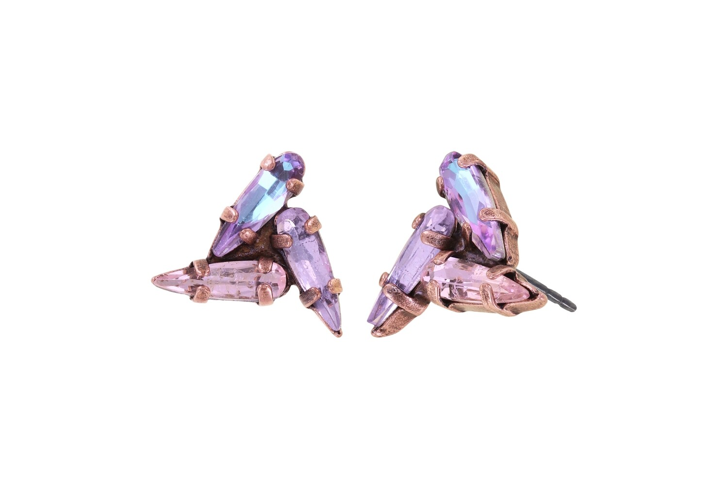Konplott Ohrstecker "Jumping Drops" beige/lila