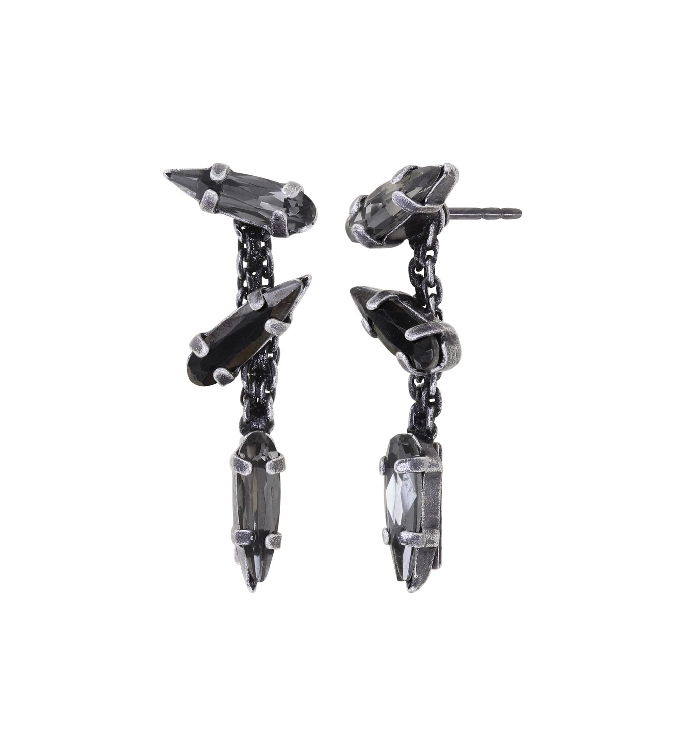 Konplott Ohrstecker baumelnd "Jumping Drops" black dark
