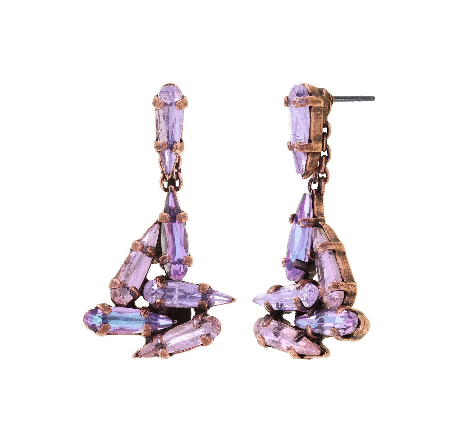 Konplott Ohrstecker baumelnd "Jumping Drops" beige/lila