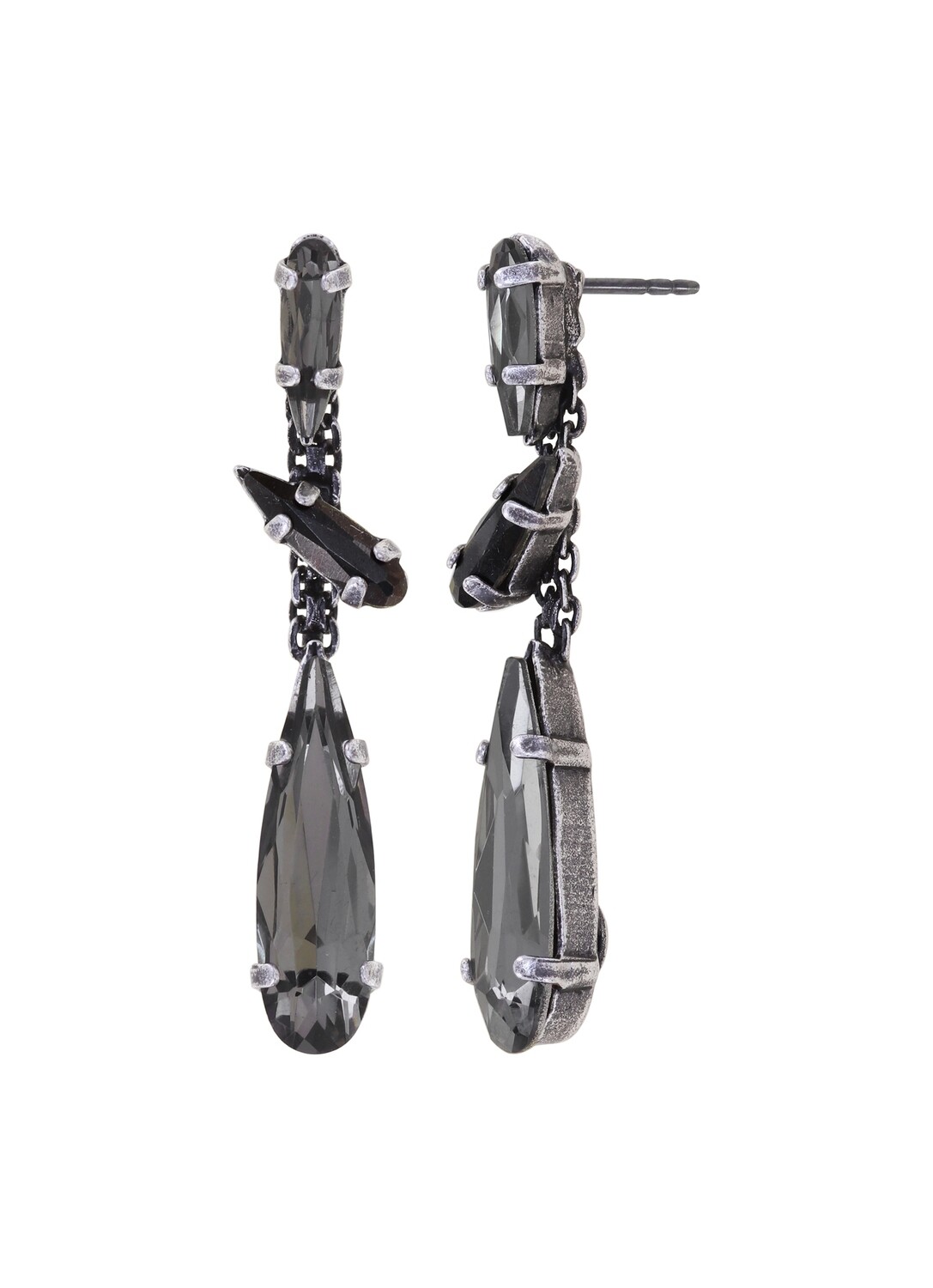 Konplott Ohrstecker baumelnd "Jumping Drops" black dark