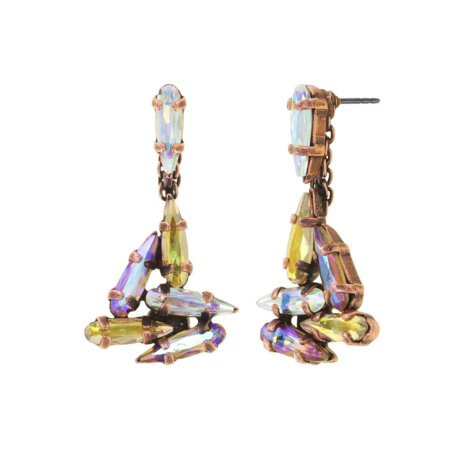 Konplott Ohrstecker baumelnd "Jumping Drops" yellow/lila