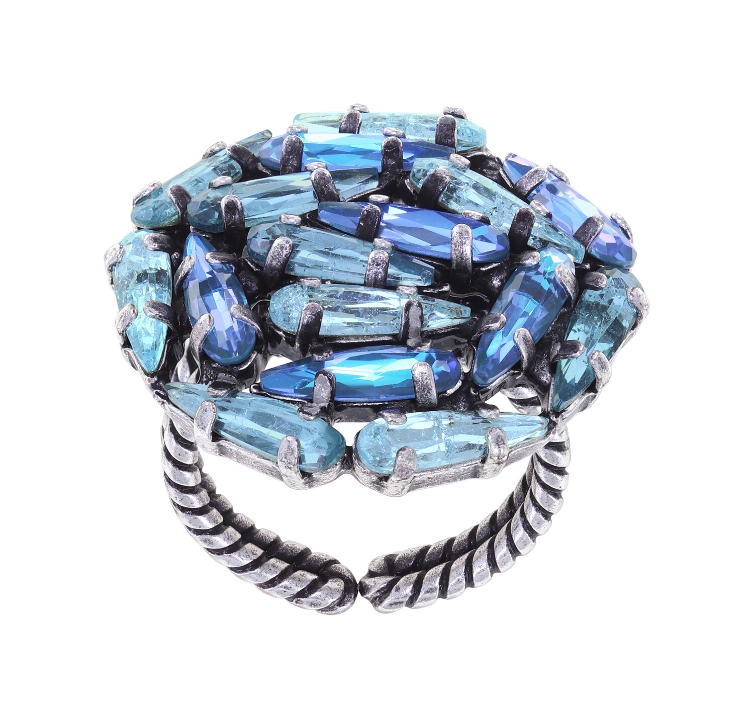 Konplott Ring "Jumping Drops" blue