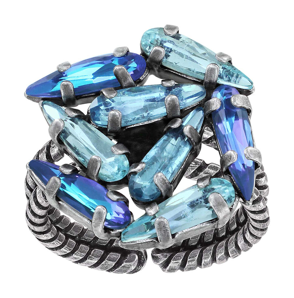 Konplott Ring "Jumping Drops" blue