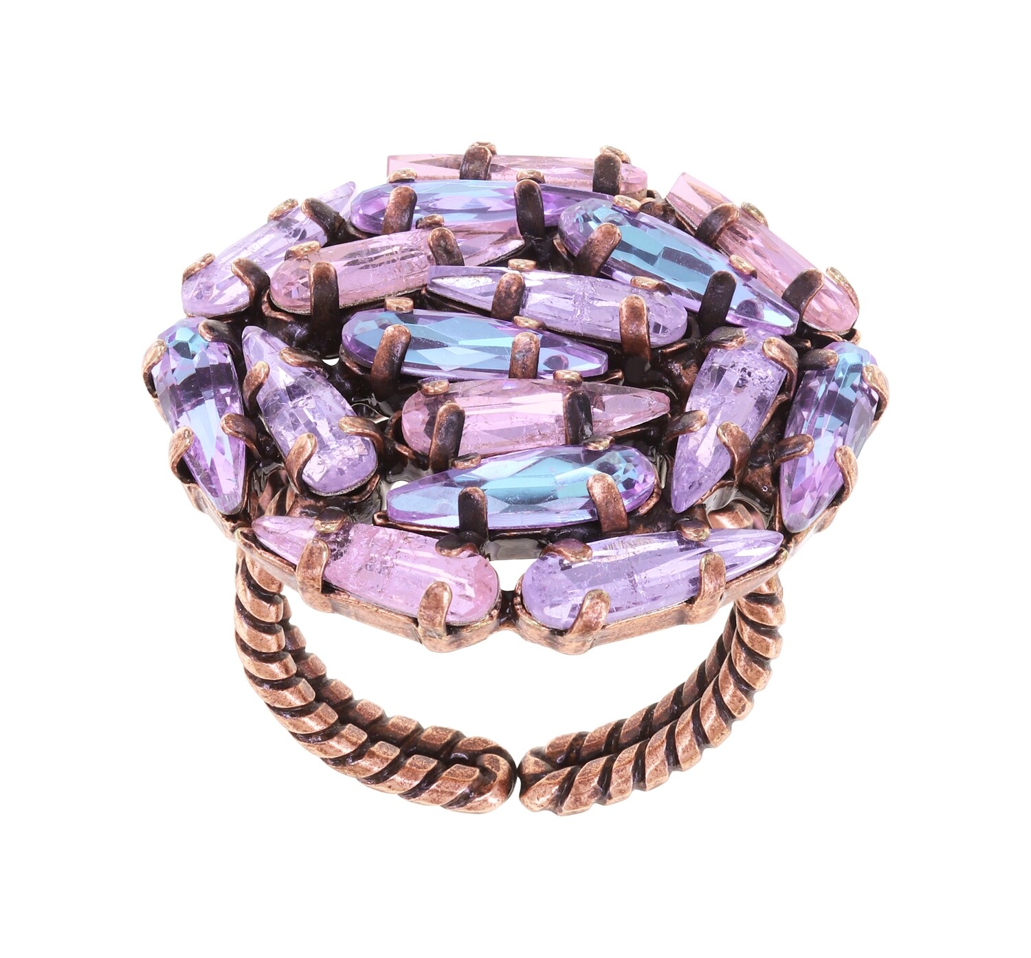 Konplott Ring "Jumping Drops" beige/lila