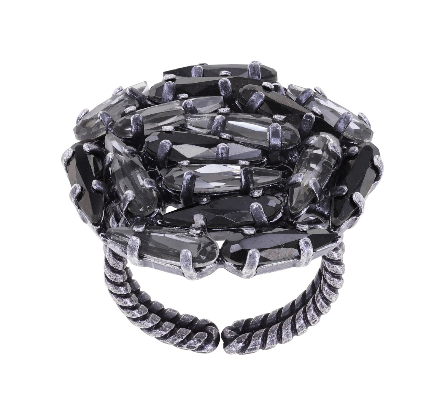 Konplott Ring "Jumping Drops" black dark