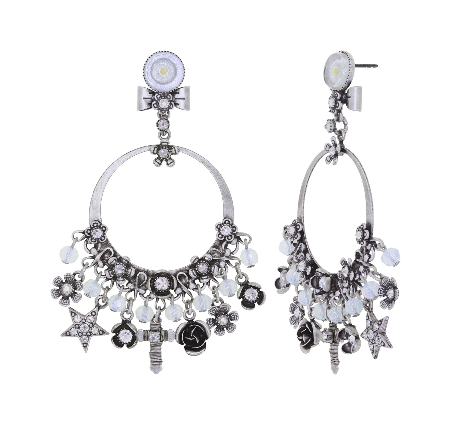 Konplott Ohrstecker baumelnd "Love, Hope and Destiny" white