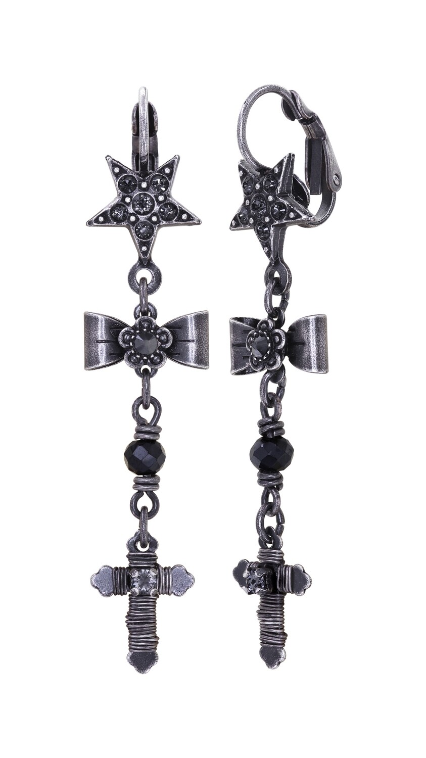 Konplott Ohrhänger baumelnd "Love, Hope and Destiny" black