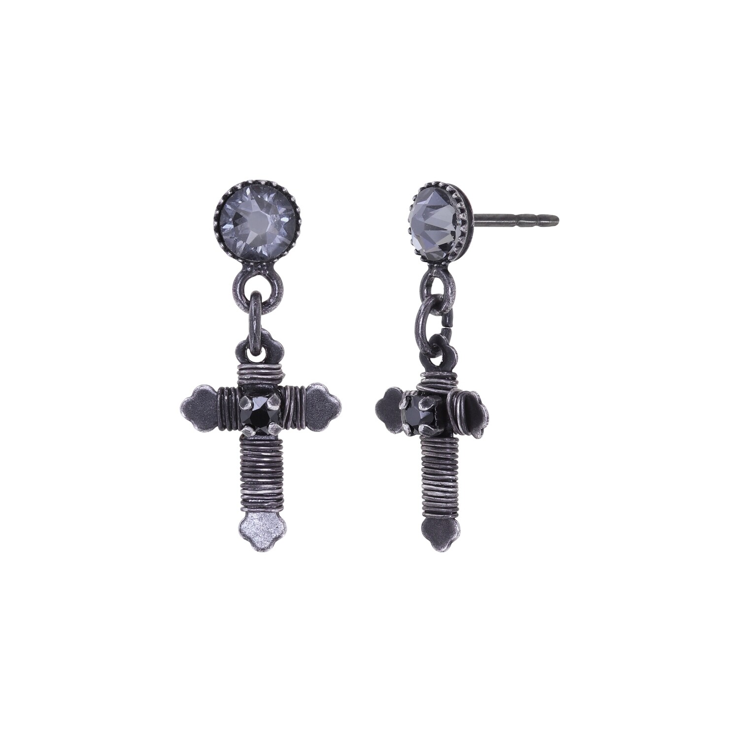 Konplott Ohrstecker baumelnd "Love, Hope and Destiny" black
