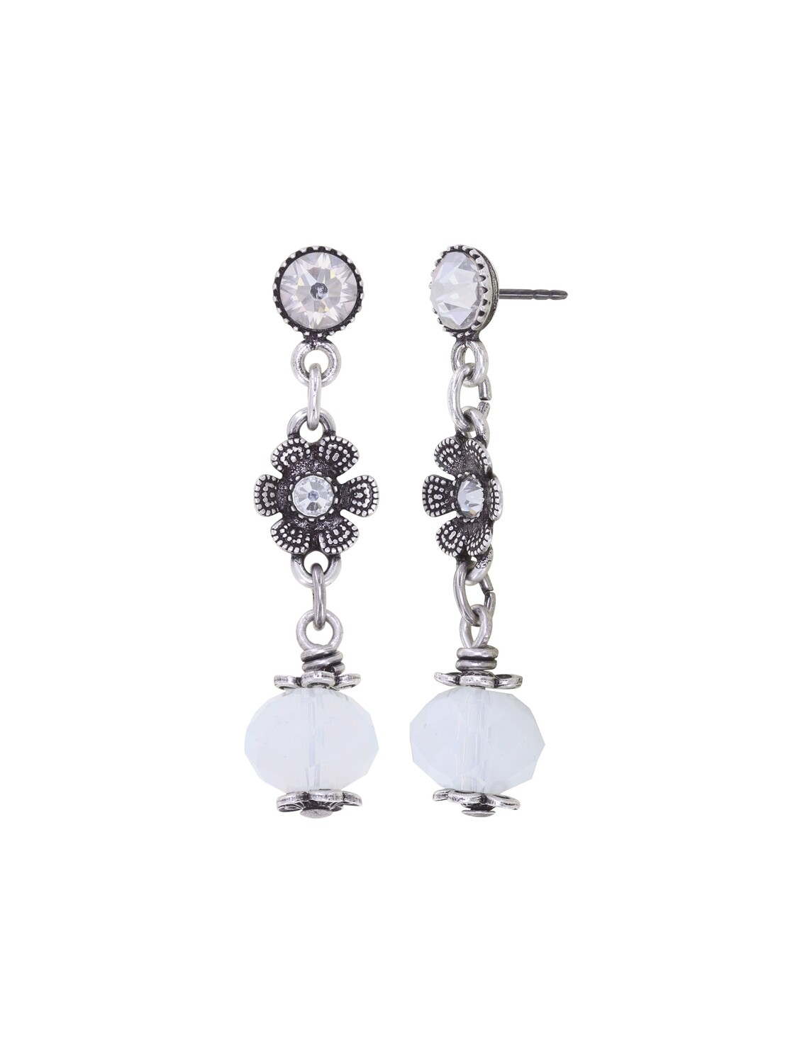 Konplott Ohrstecker baumelnd "Love, Hope and Destiny" white