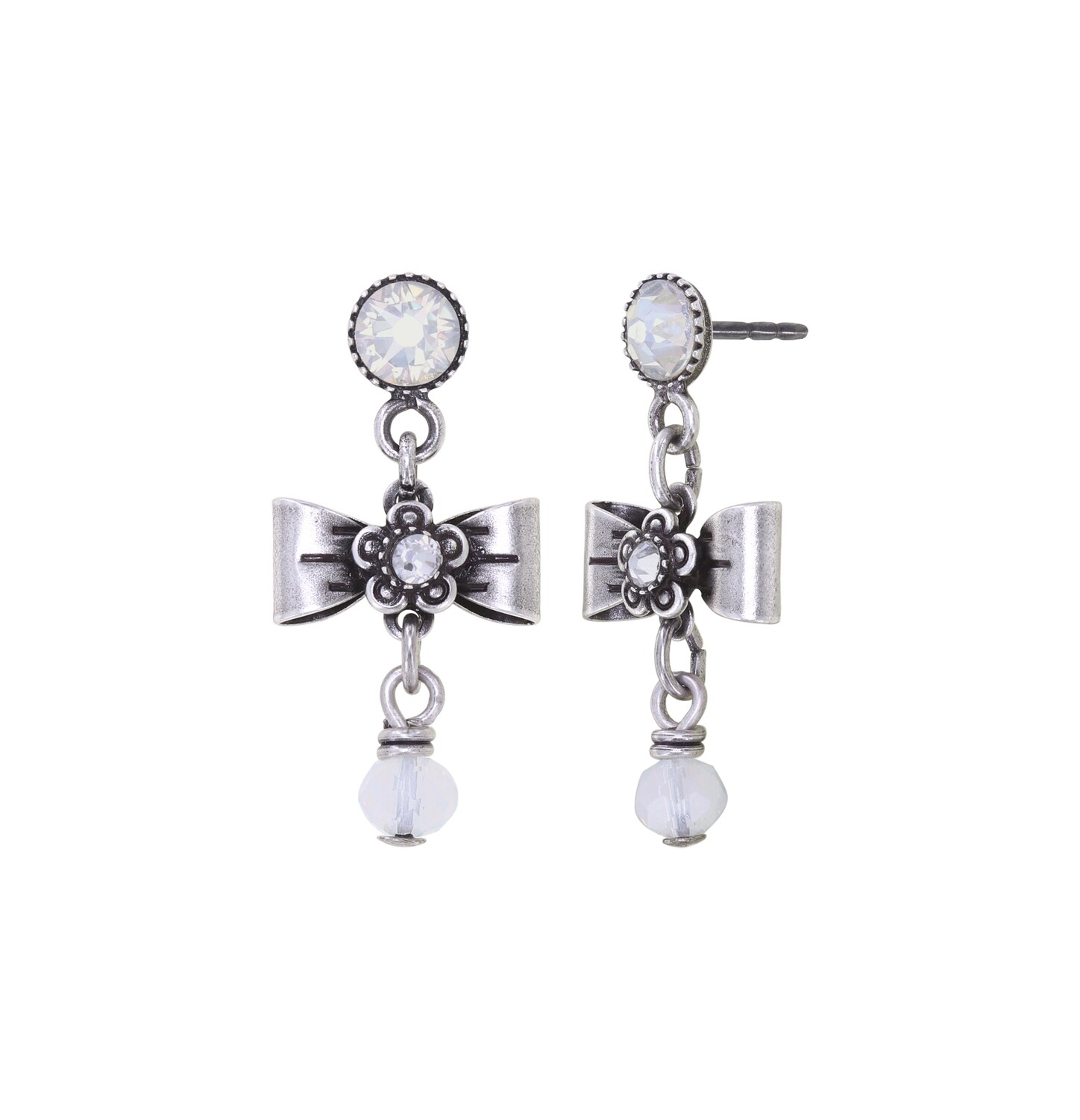 Konplott Ohrstecker baumelnd "Love, Hope and Destiny" white