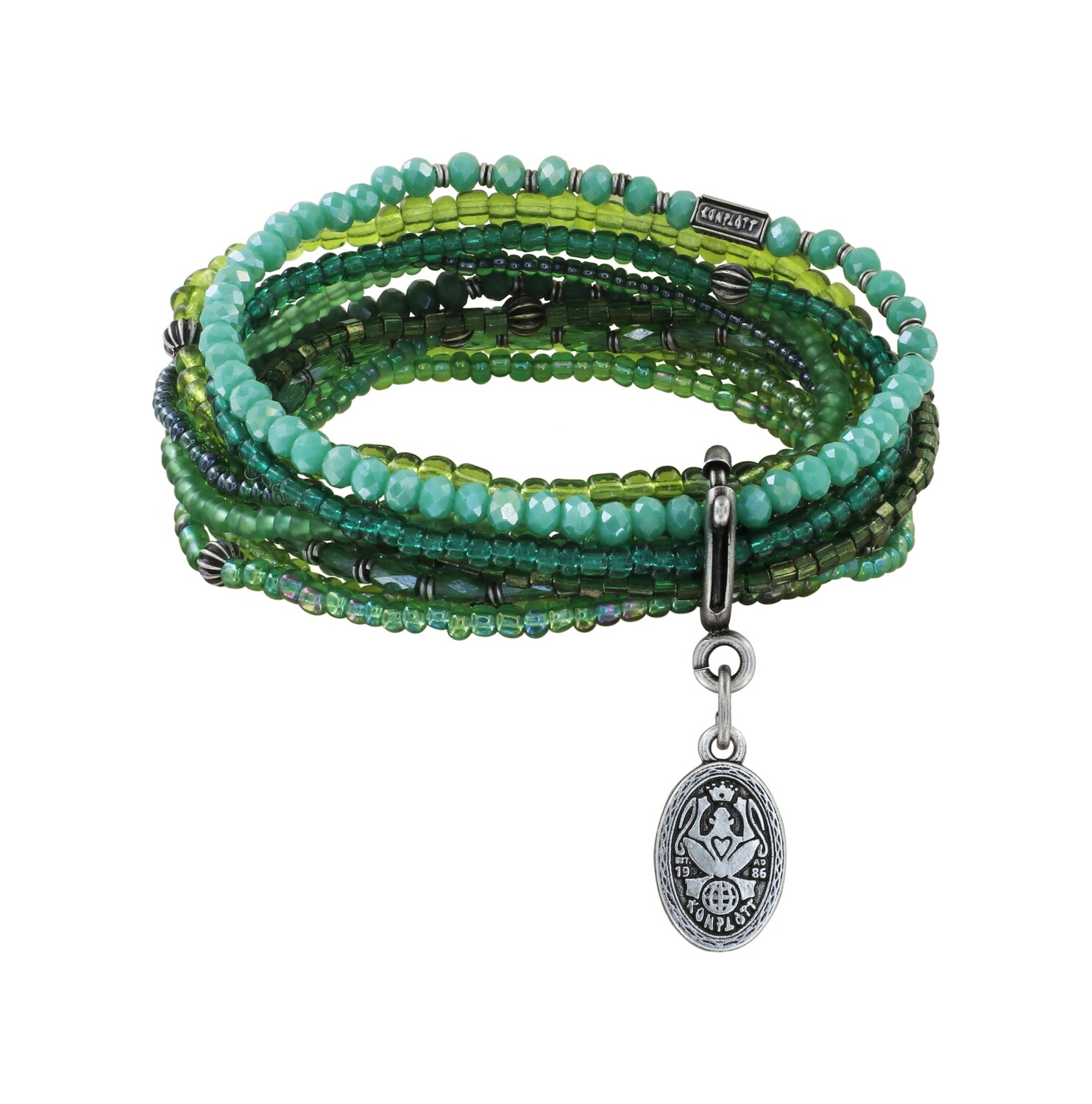 Konplott Armband elastisch "Petit Glamour d´Afrique" green