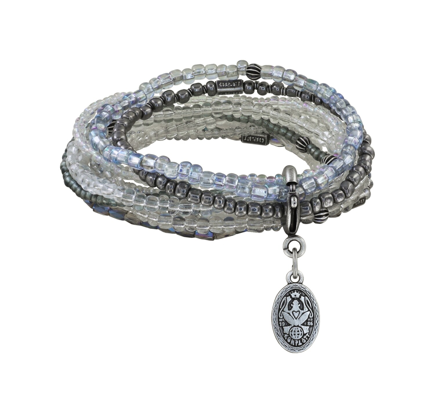 Konplott Armband elastisch "Petit Glamour d´Afrique" white