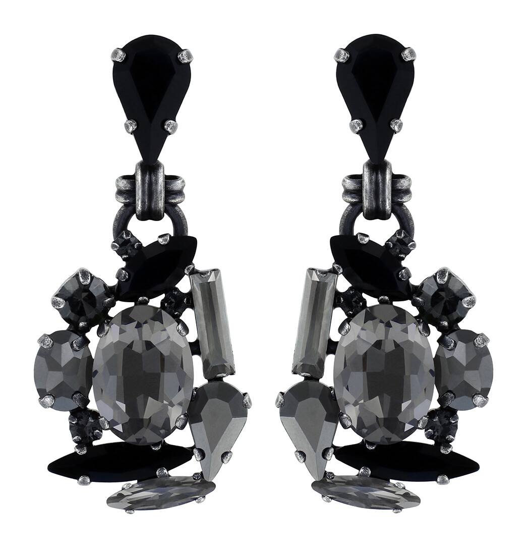 Konplott Ohrstecker baumelnd "Love Letters" black