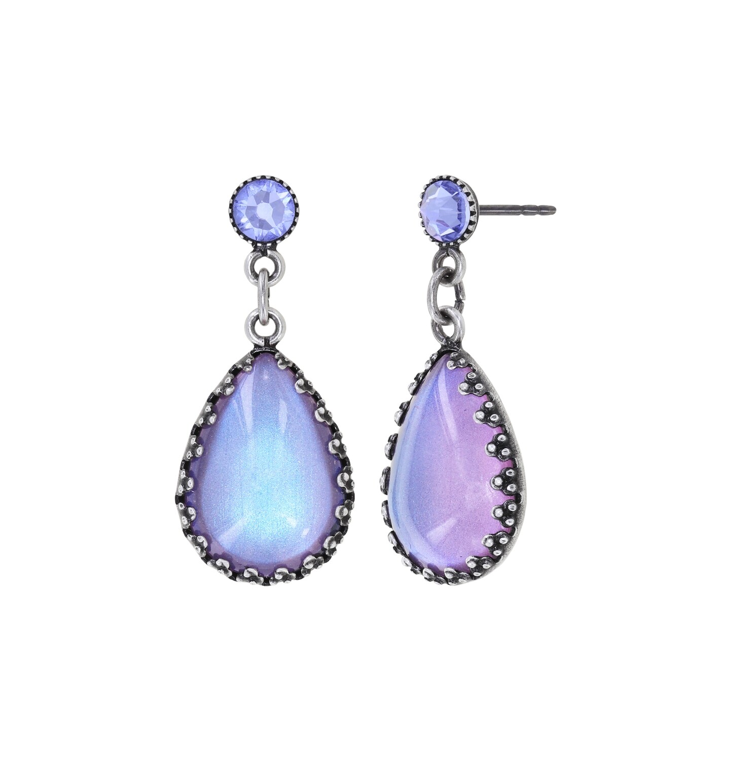 Konplott Ohrstecker baumelnd "Daily Desire" blue/lila