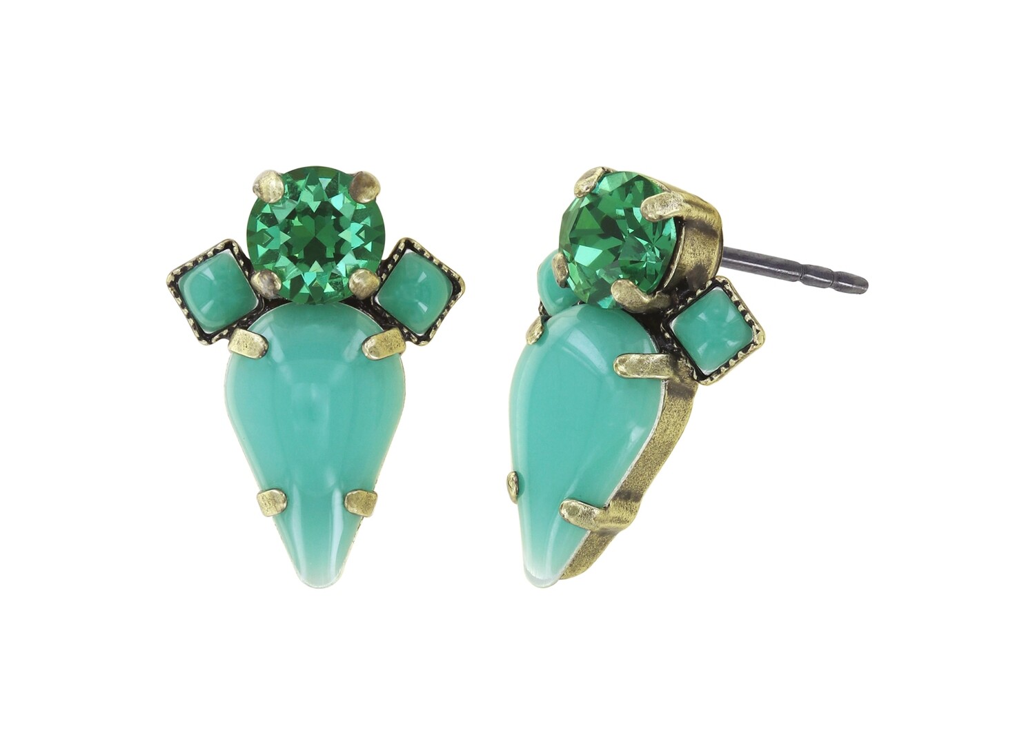 Konplott Ohrstecker "Vichy" green