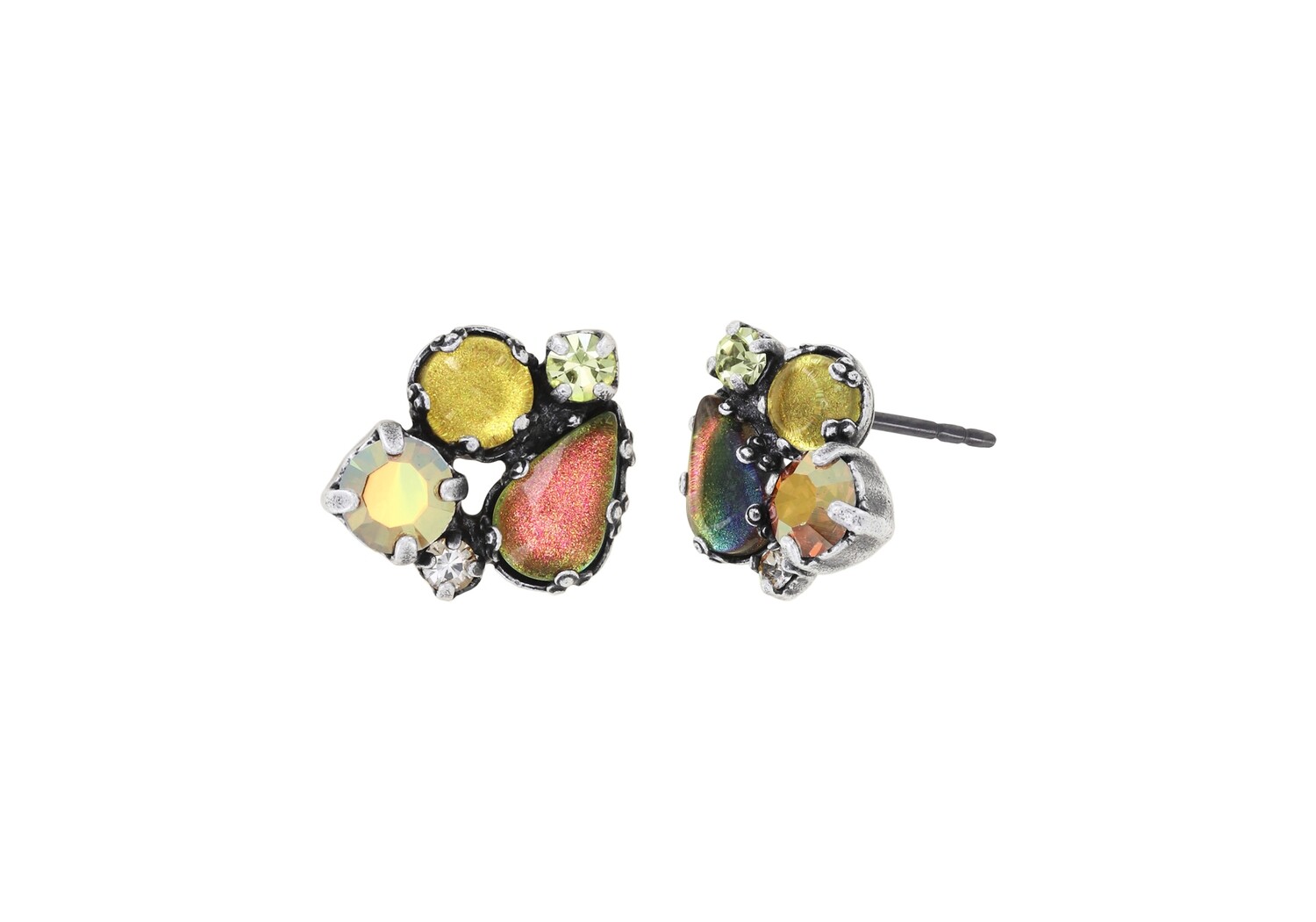 Konplott Ohrstecker "Jelly Star" beige -green