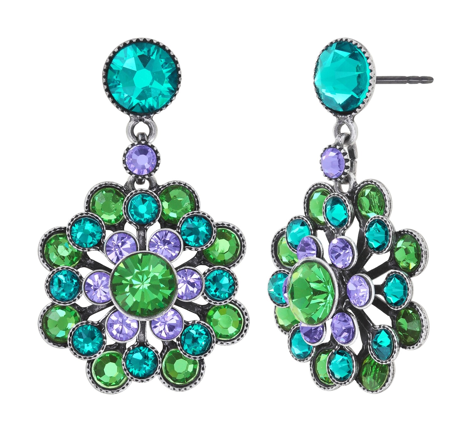 Konplott Ohrstecker baumelnd "Lost Garden" green/lila