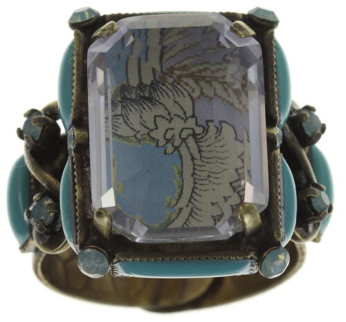 Konplott Ring "Color on the Rocks" grün/blau