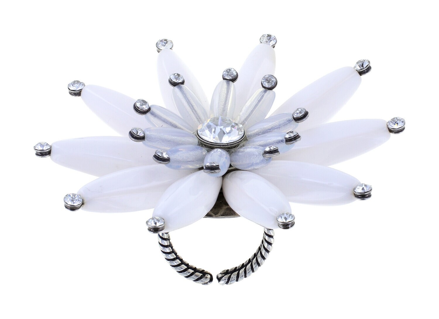 Konplott Ring "Daisy Riot" weiß
