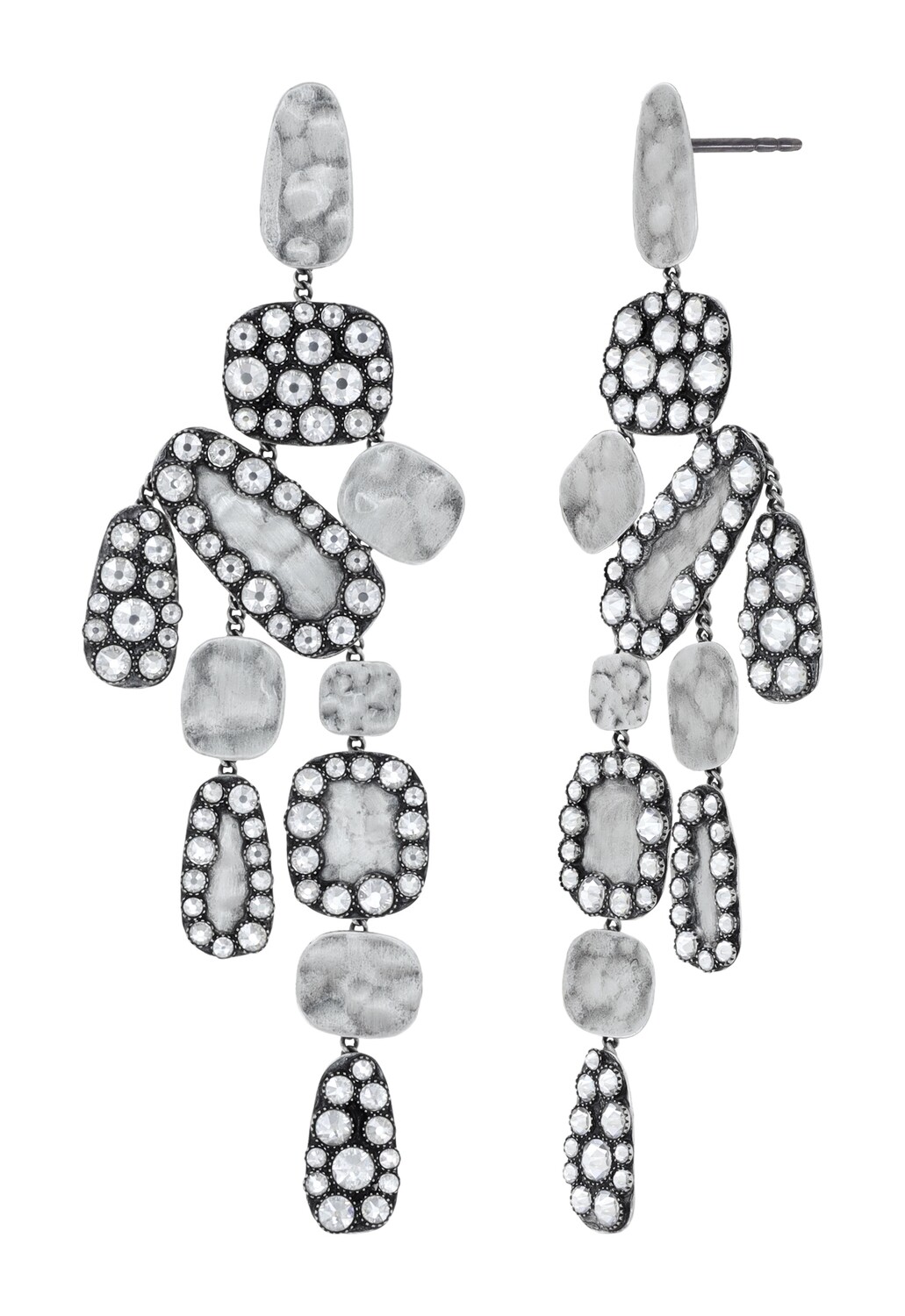 Konplott Ohrstecker  "Business Glam" white crystal silver