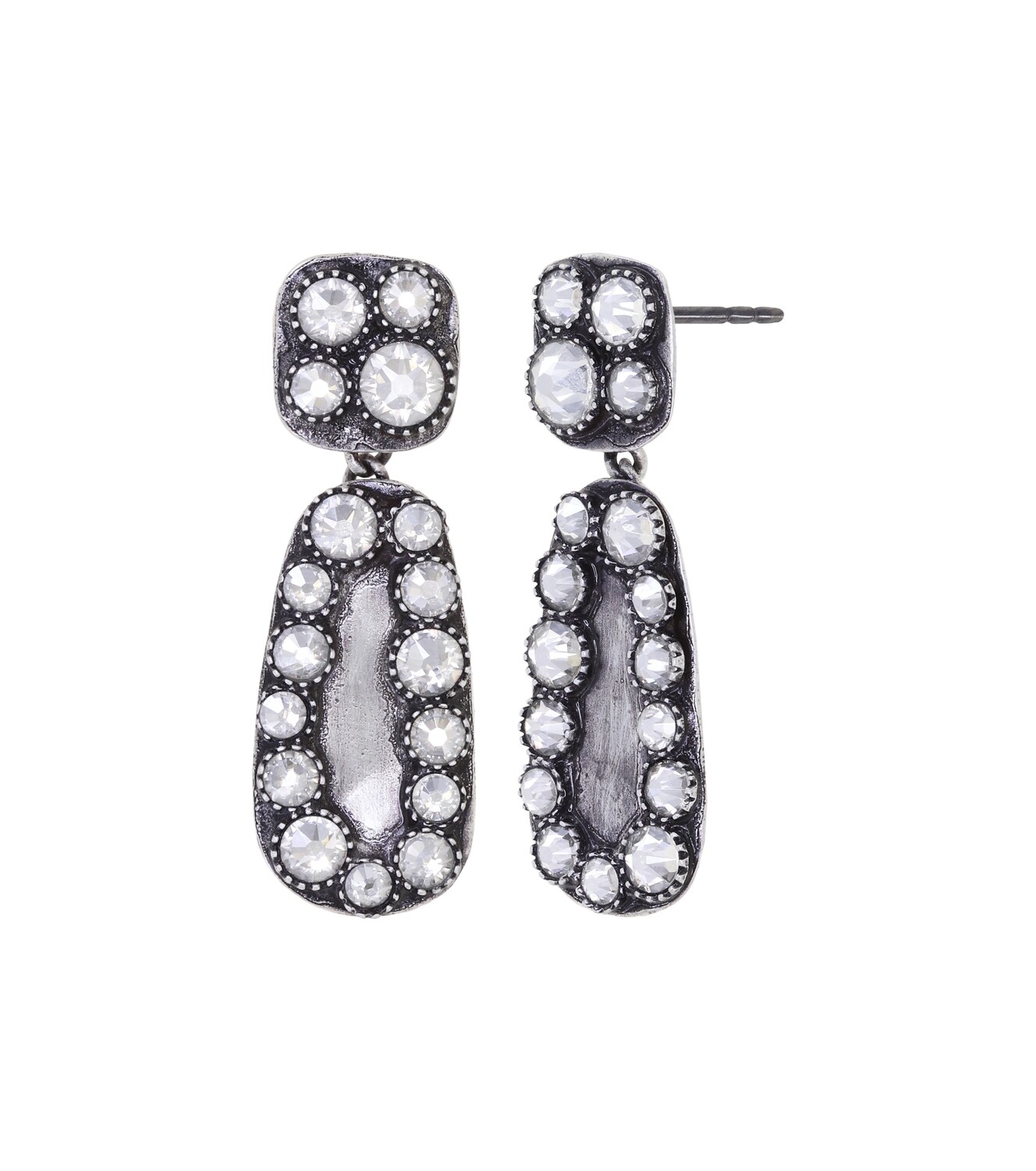 Konplott Ohrstecker  "Business Glam" white crystal silver