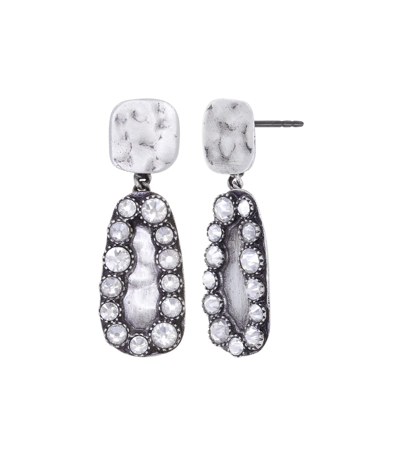 Konplott Ohrstecker  "Business Glam" white crystal silver