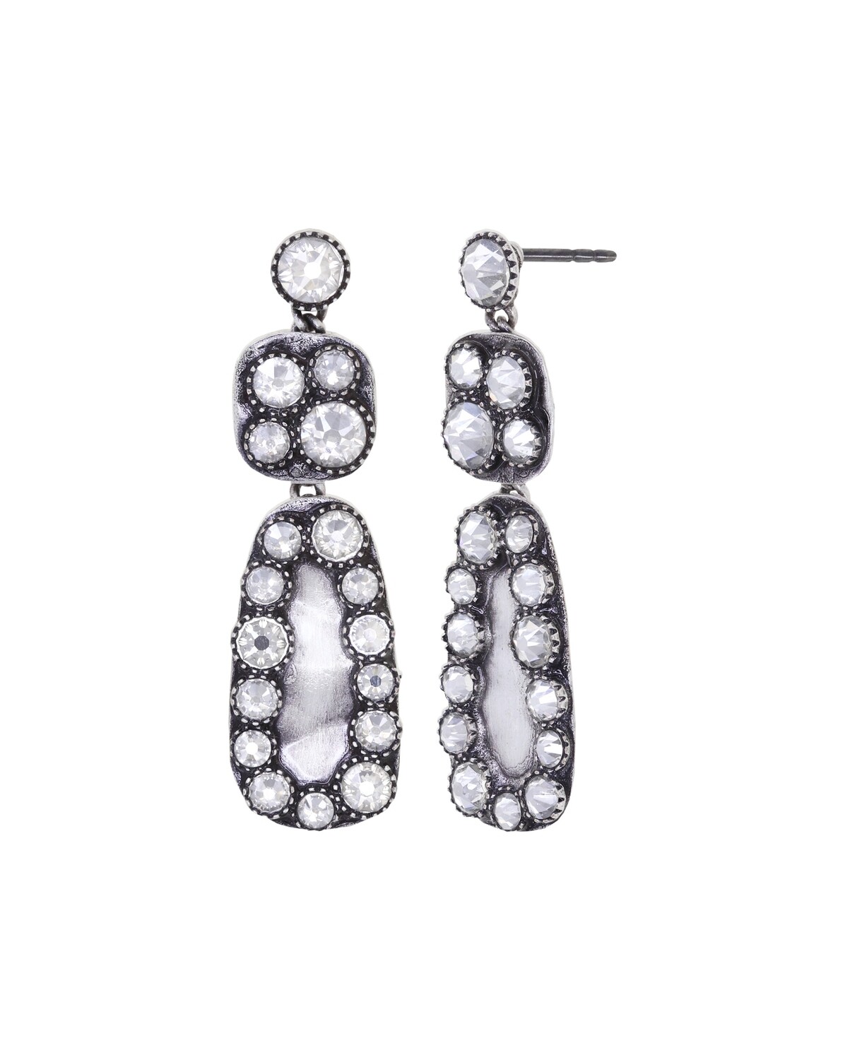 Konplott Ohrstecker  "Business Glam" white crystal silver