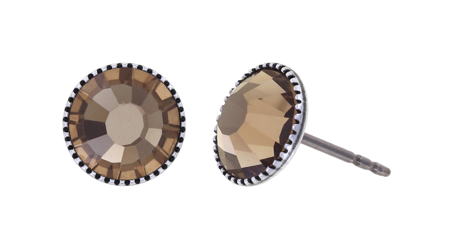 Konplott Ohrringe "Black Jack" brown smoked topaz