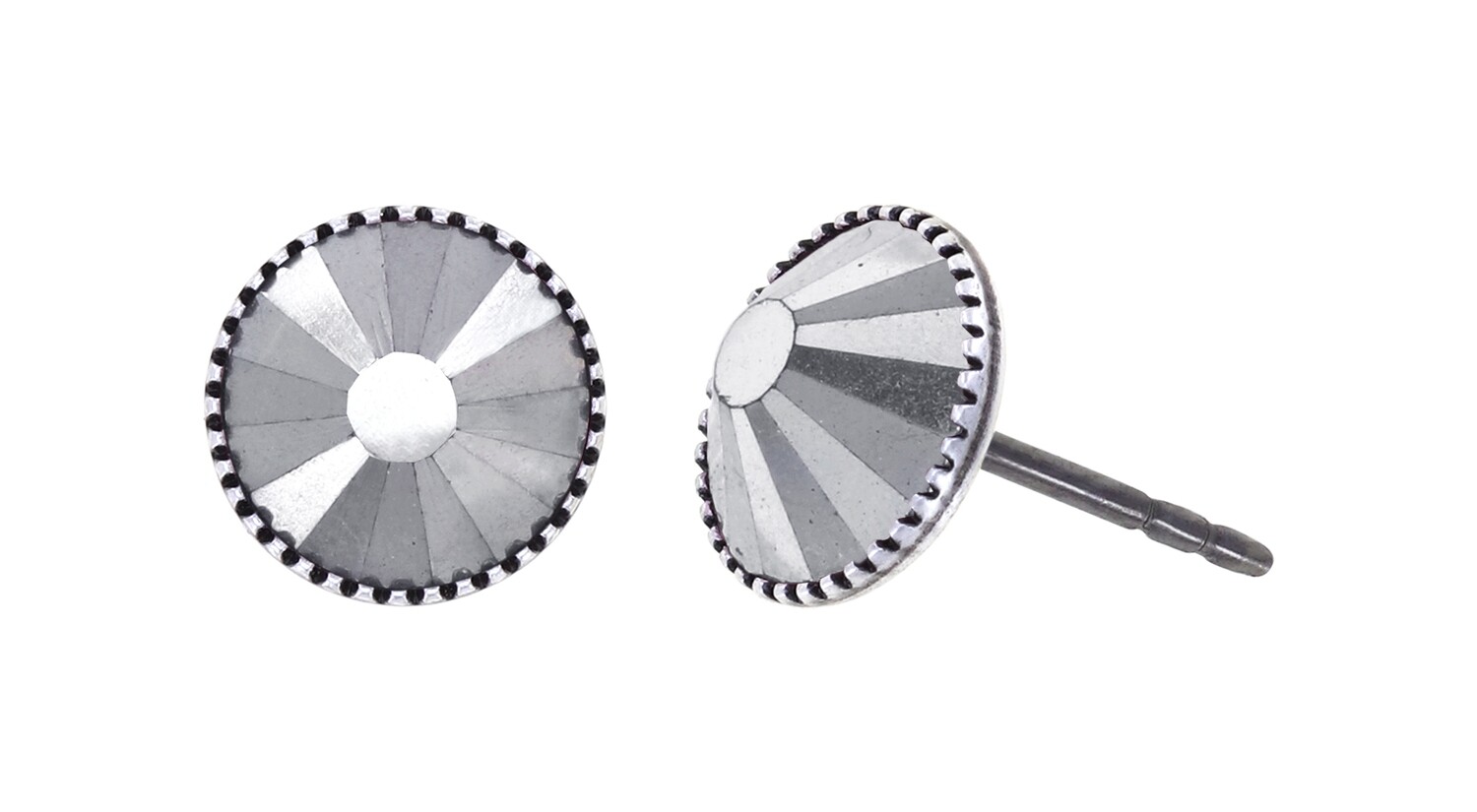 Konplott Ohrringe "Black Jack" grey mine silver