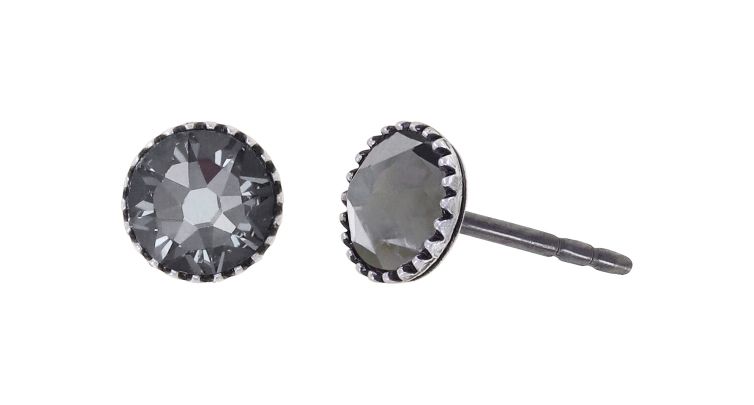 Konplott Ohrringe "Black Jack" black crystal silver night