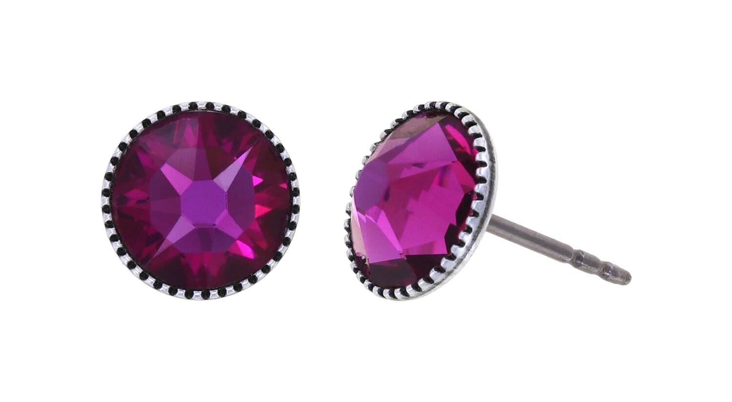 Konplott Ohrringe "Black Jack" dark rose fuchsia