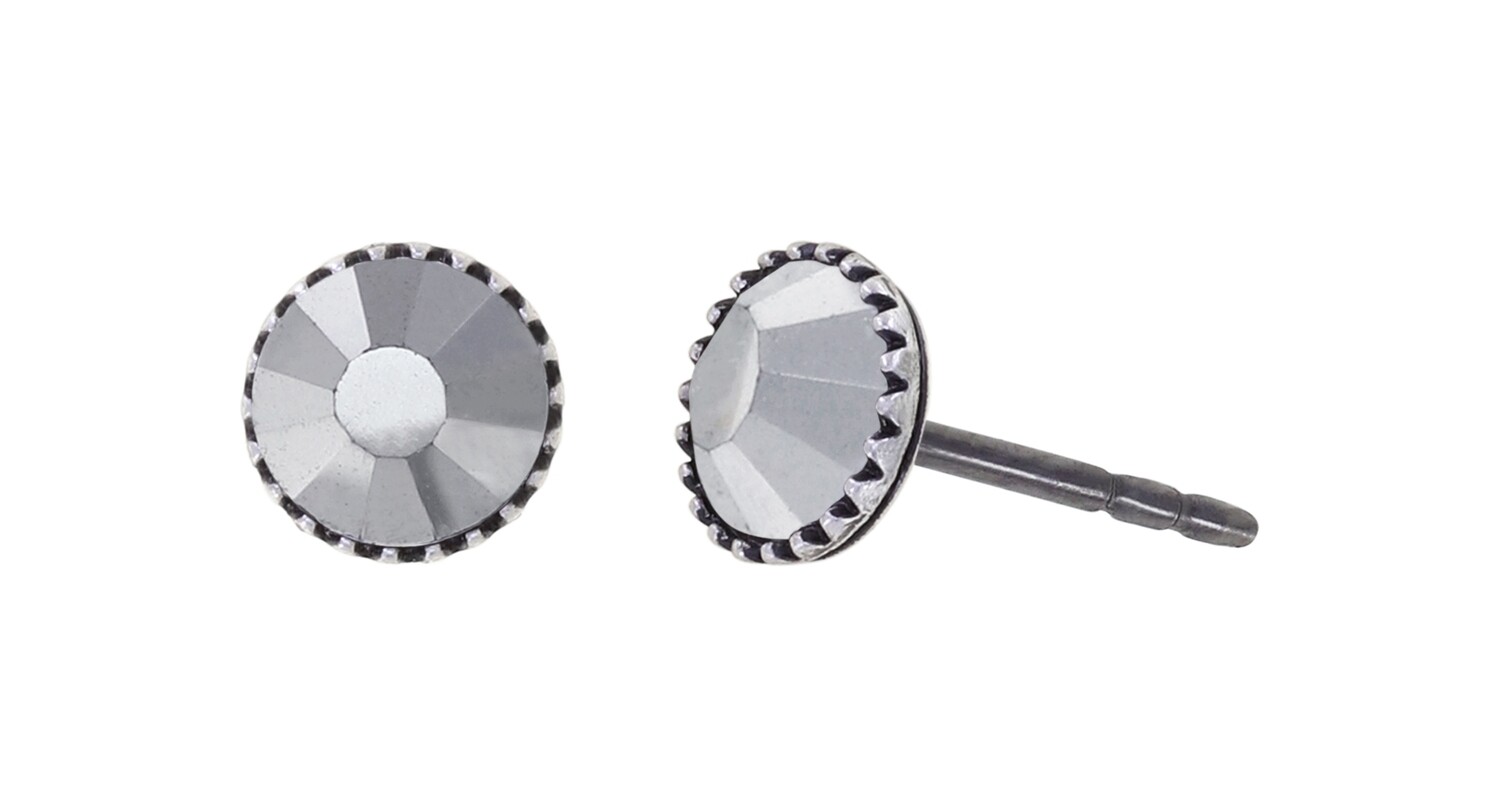 Konplott Ohrringe "Black Jack" grey mine silver