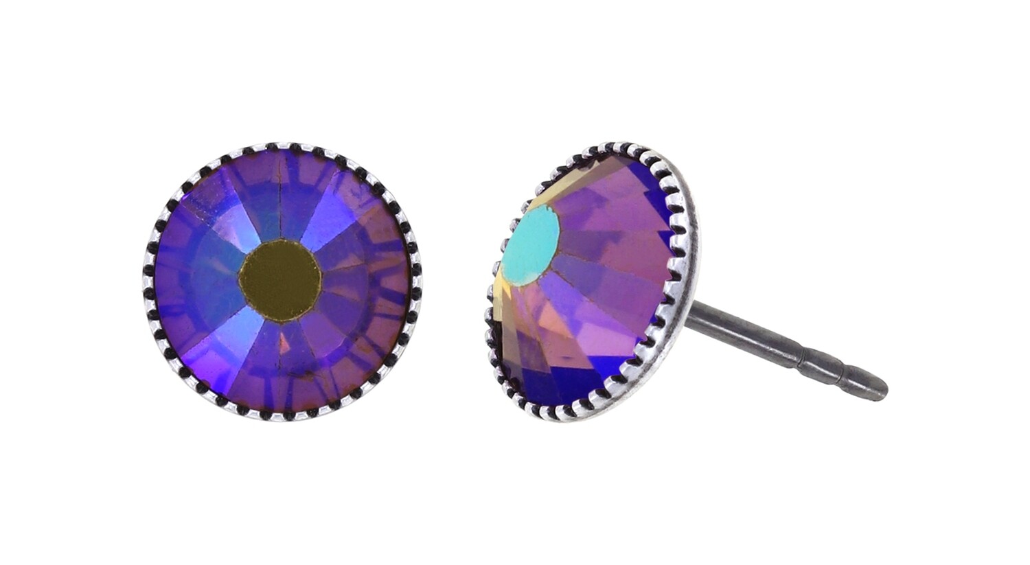 Konplott Ohrstecker "Black Jack" lila smoked topaz