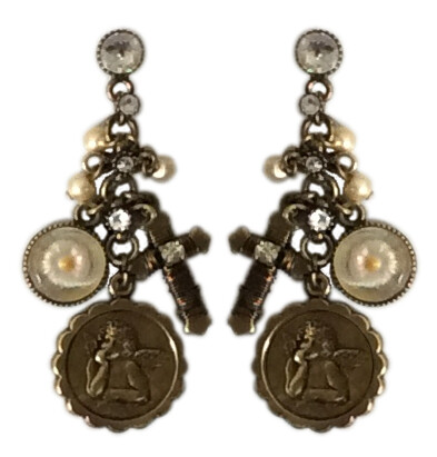 Konplott Ohrstecker baumelnd "Love, Hope and Destiny" white
