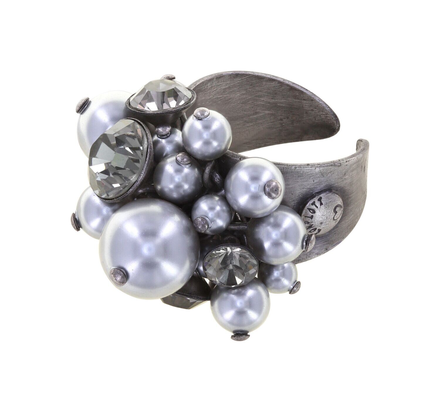 Konplott Ring "Pearl Shadow" grau