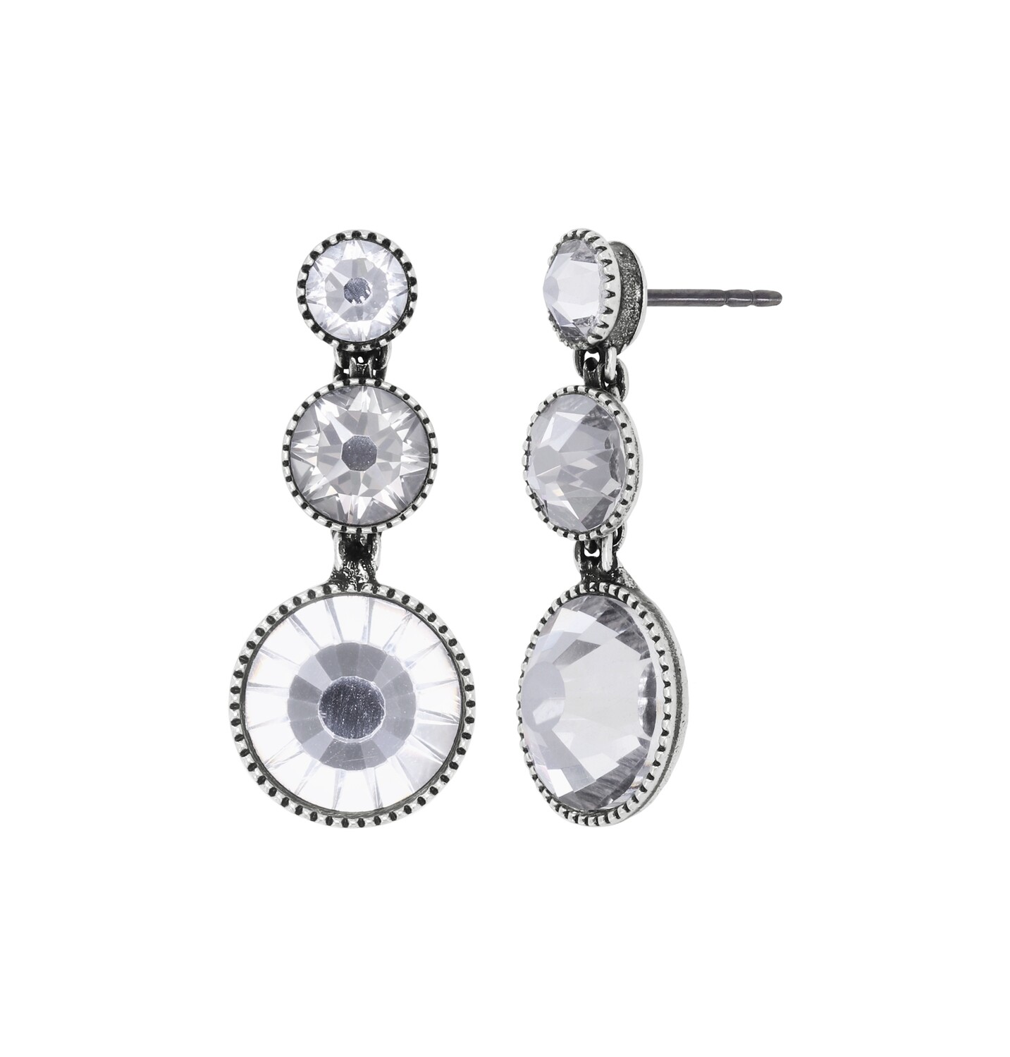 Konplott Ohrstecker baumelnd "Water Cascade Glam" white