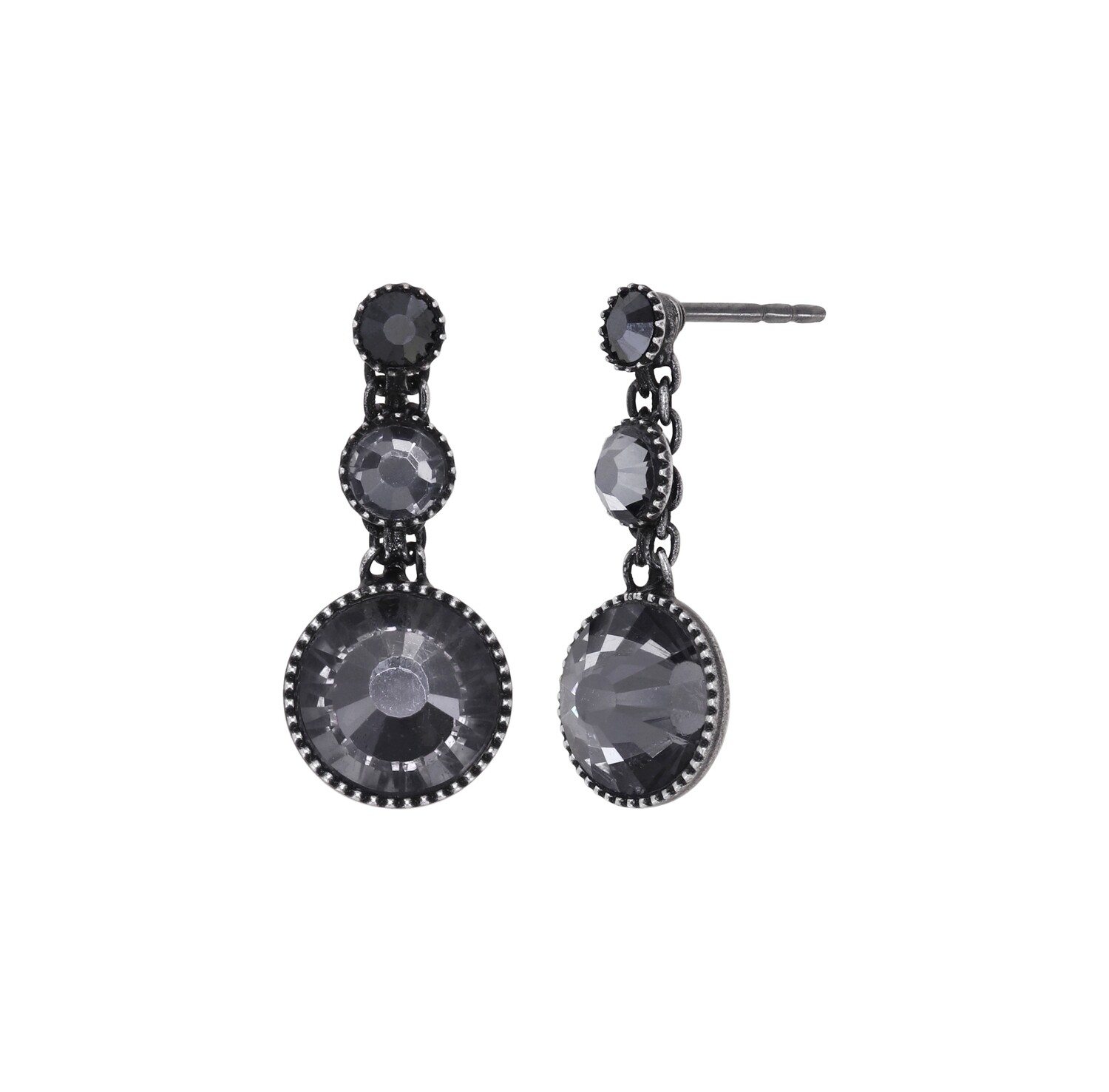 Konplott Ohrstecker baumelnd "Water Cascade Glam" black
