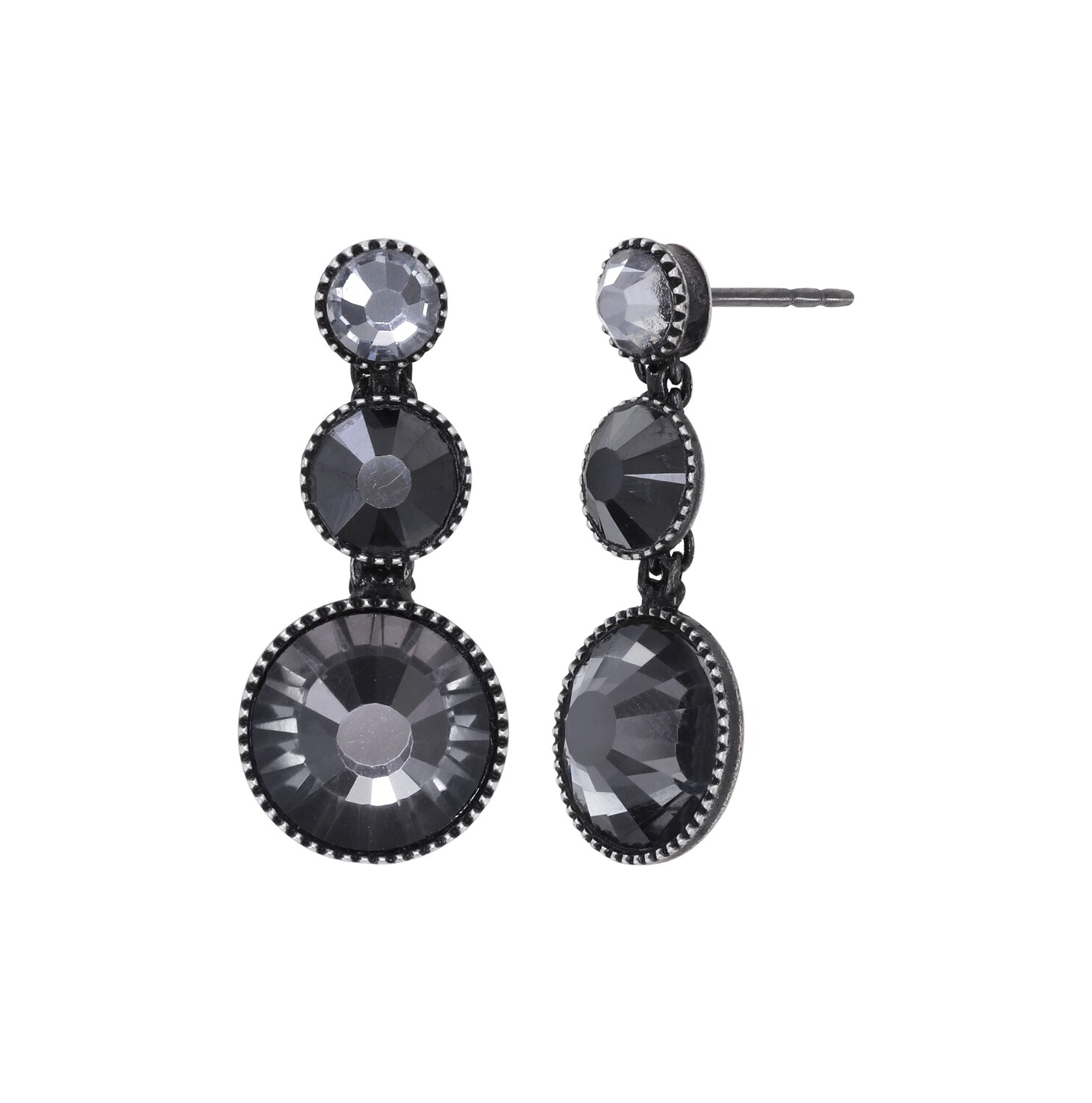Konplott Ohrstecker baumelnd "Water Cascade Glam" black