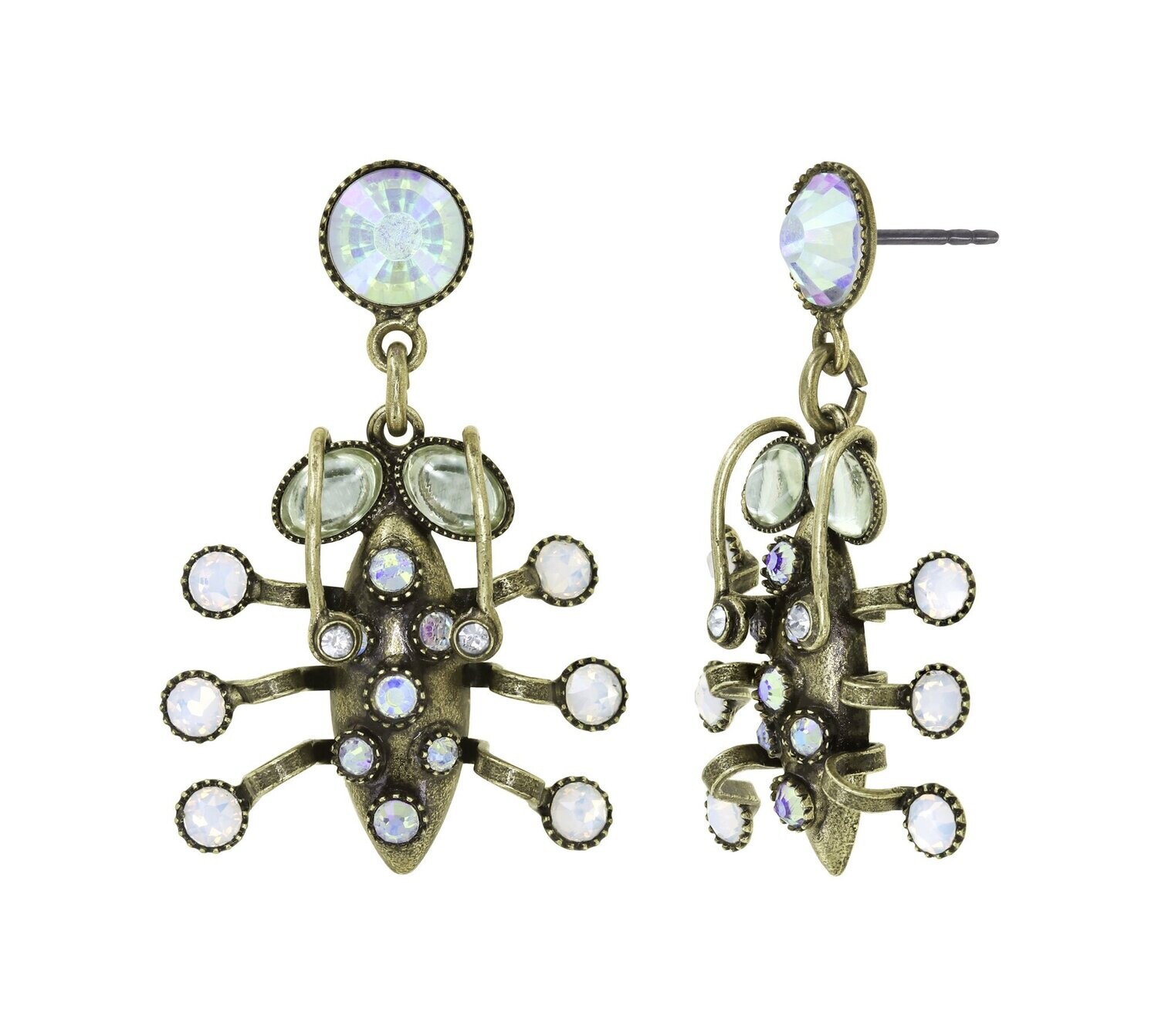 Konplott Ohrstecker baumelnd "Clubbing Bugs" white