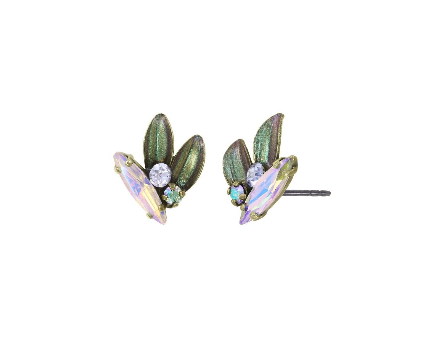 Konplott Ohrstecker baumelnd "Crystal Forest" green/lila