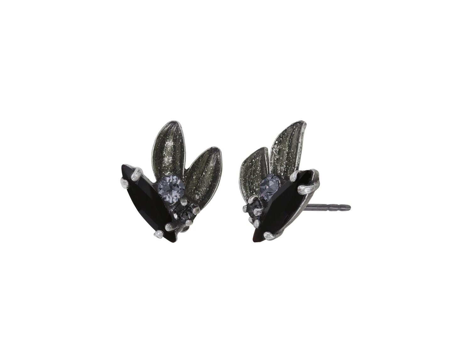 Konplott Ohrstecker "Crystal Forest" black