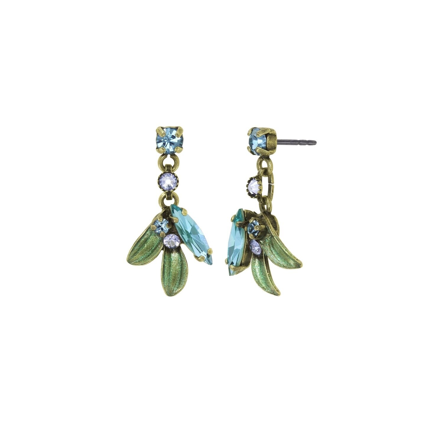 Konplott Ohrstecker baumelnd "Crystal Forest" green