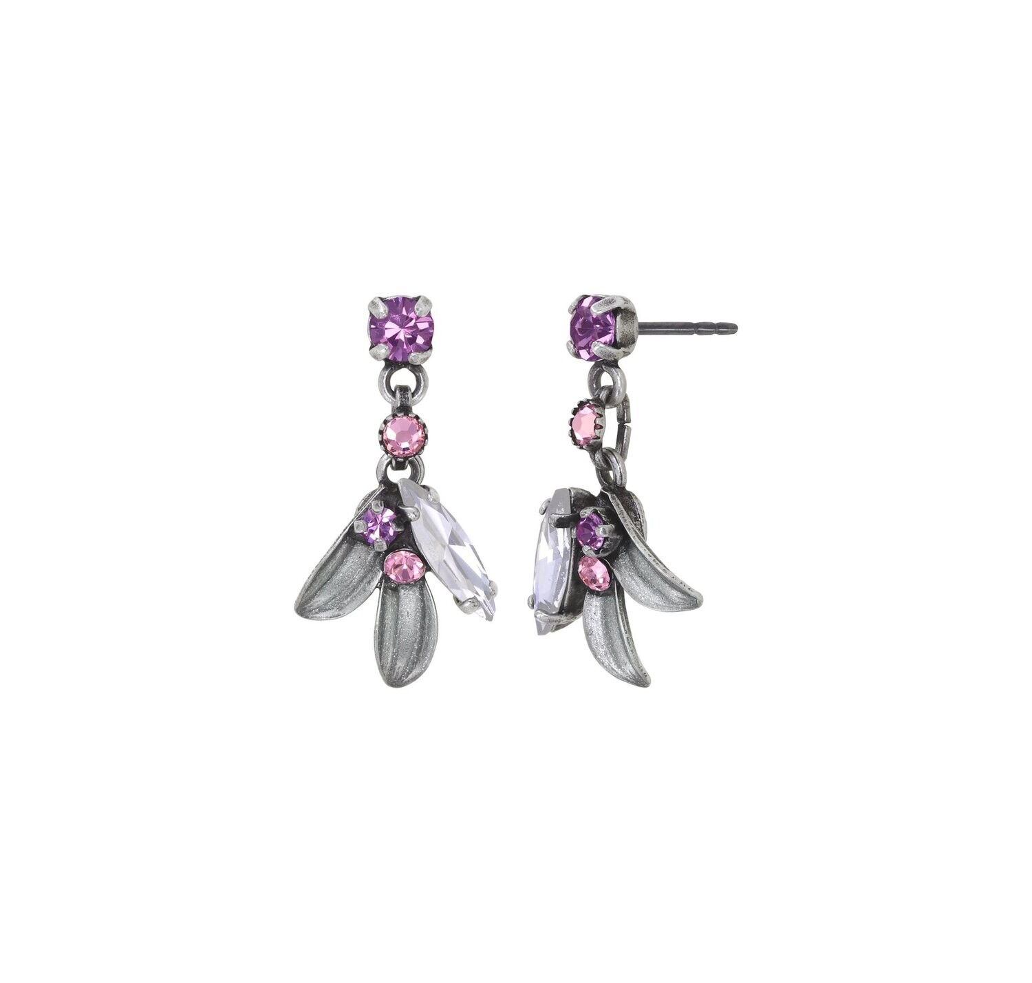 Konplott Ohrstecker baumelnd "Crystal Forest" grey