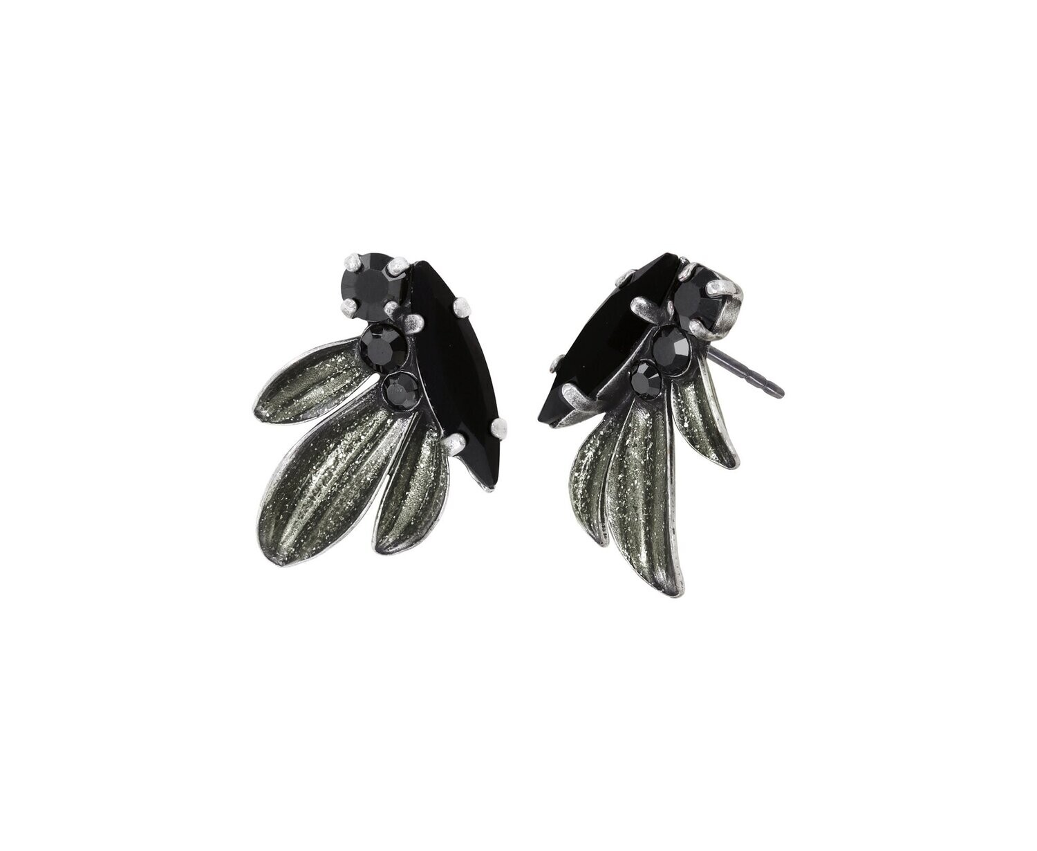 Konplott Ohrstecker "Crystal Forest" black