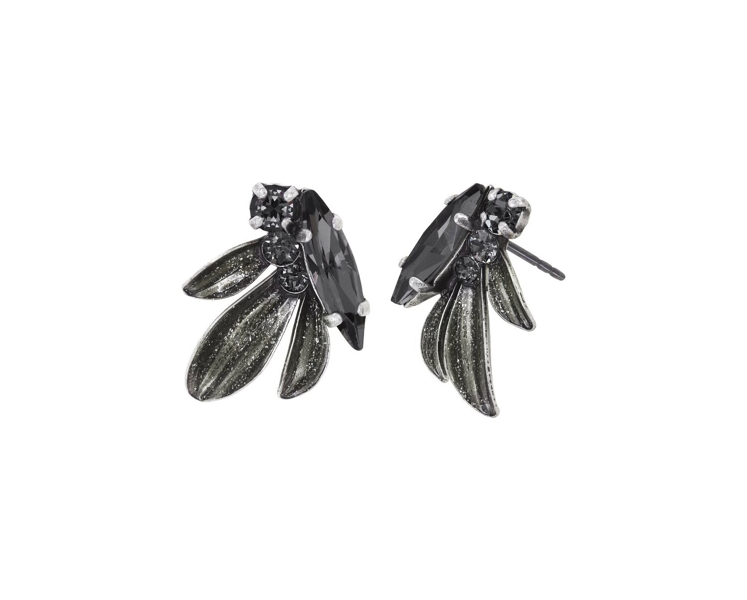 Konplott Ohrstecker "Crystal Forest" black