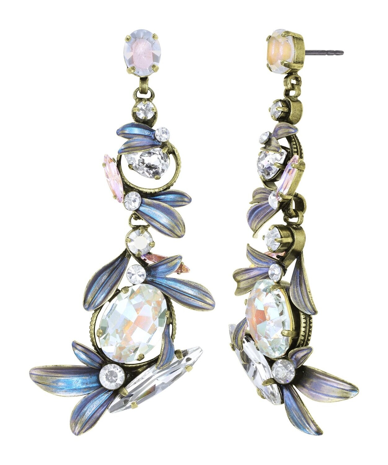 Konplott Ohrstecker baumelnd "Crystal Forest" white