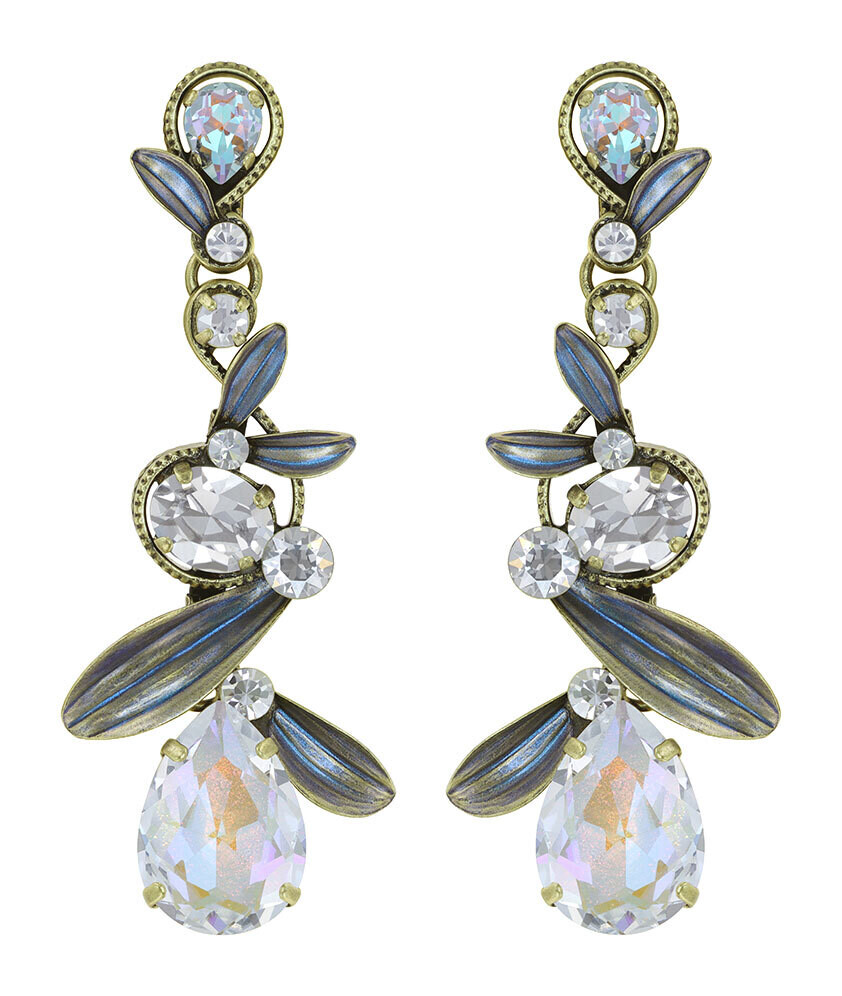 Konplott Ohrstecker baumelnd "Crystal Forest" white